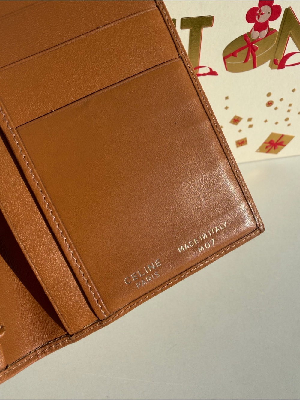 Celine Brown Triomphe Canvas Long Wallet with Gold Accent - Picture 2 of 9